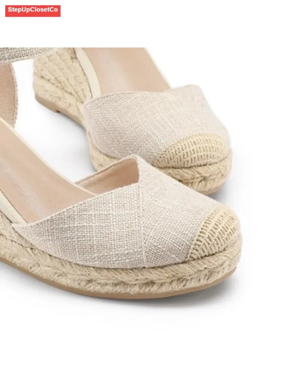 Closed Toe Platform Sandals Wedge Espadrilles Ankle Strap Buckle